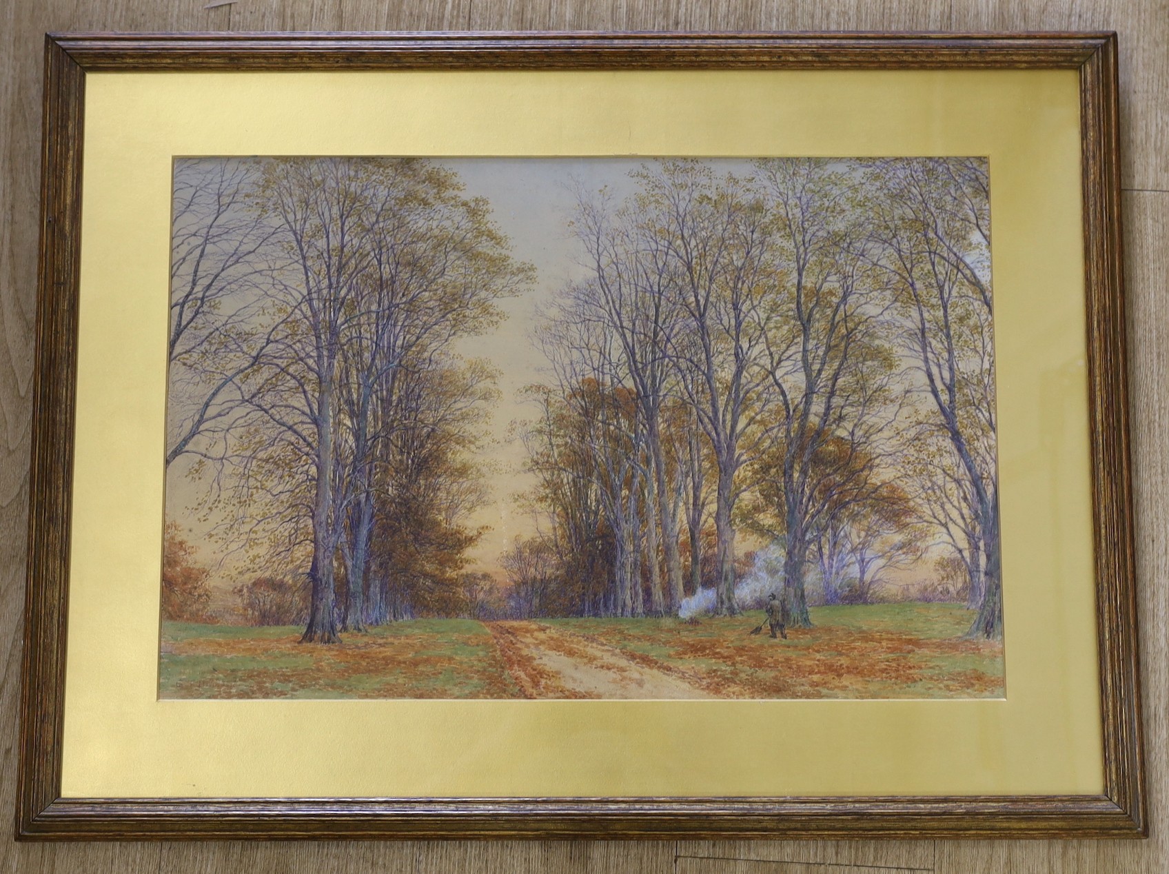 Charles Topham Davidson (1848-1902), watercolour, 'In Cassiobury Park, Watford', signed with Exhibition label verso, 39 x 59cm